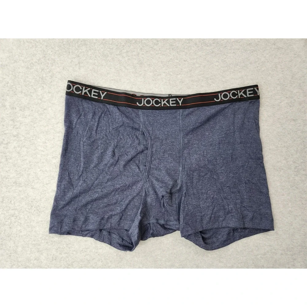 Men's Jockey 4-Pack Cotton Stretch Long-Leg Boxer Red Blue Size‎ XL Underwear